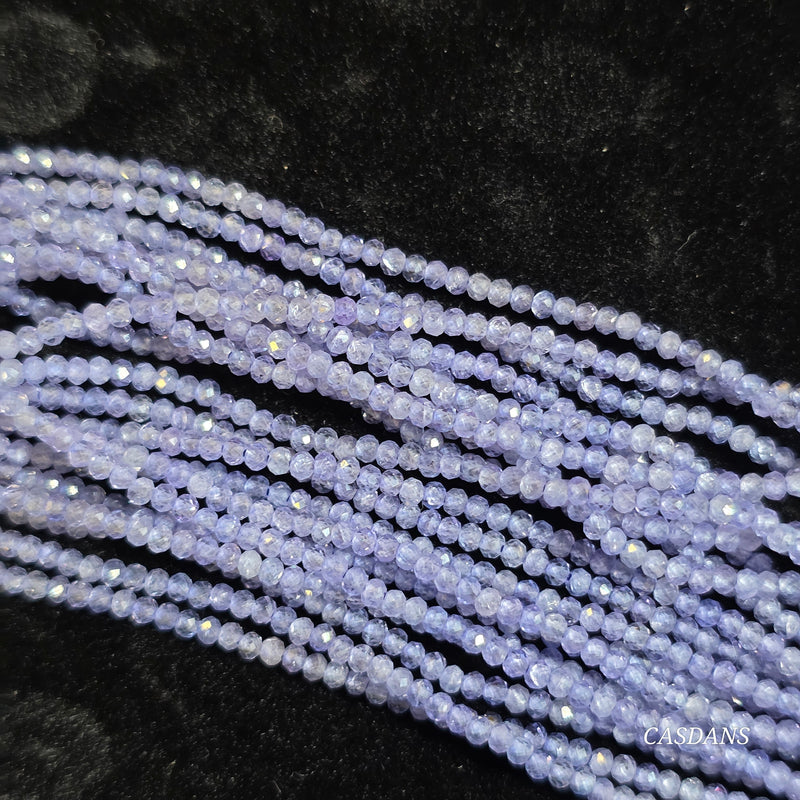 Tanzanite 2mm Faceted Round Beads