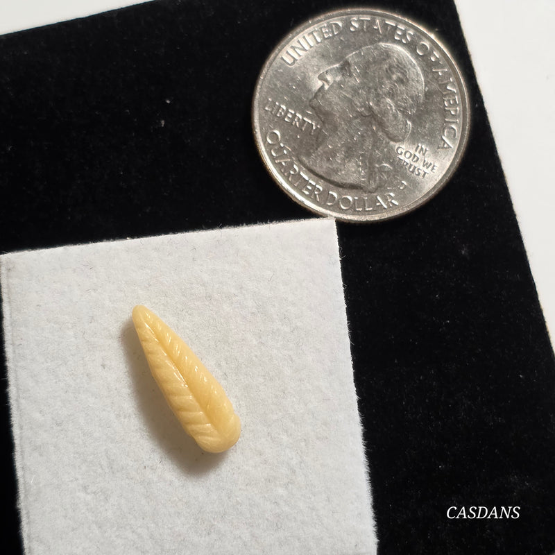Czech Glass Feather Bead - Cream (Side Drilled)