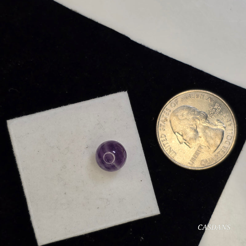 Chevron Amethyst 8mm Smooth Round Bead