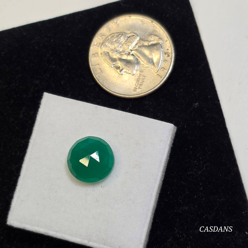 Green Onyx 12mm Round Rosecut Cabochon