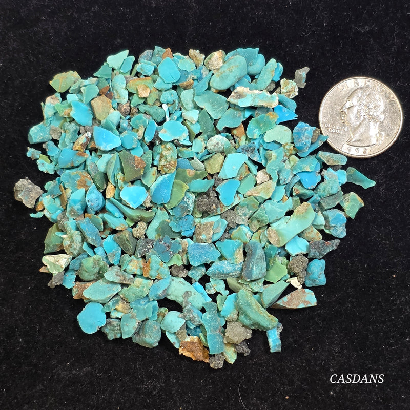 Kingman Turquoise Floor Chips (Priced per Ounce)