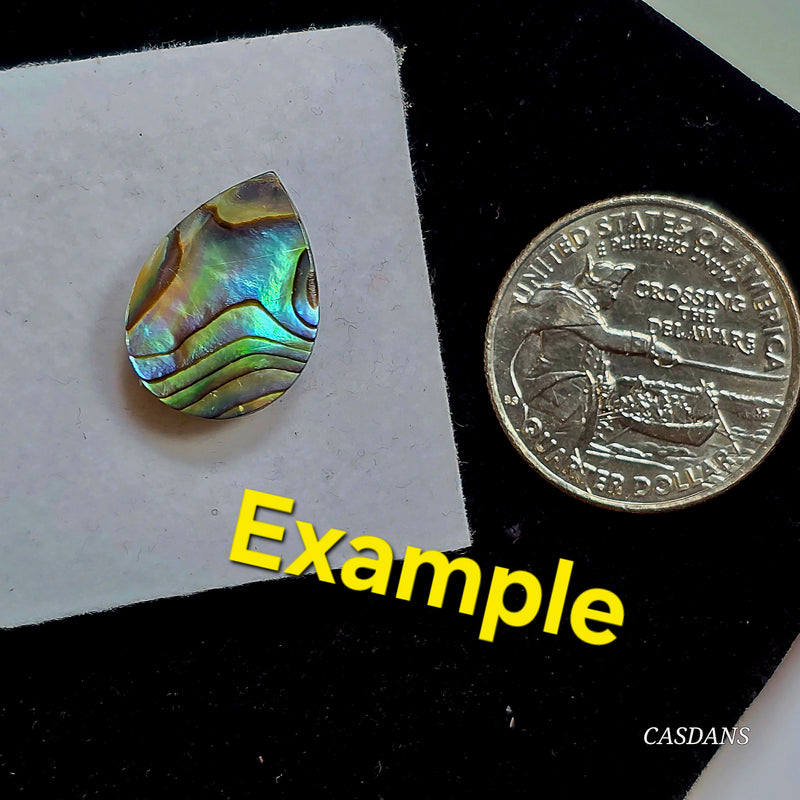Abalone Shell 13x18mm Pear Cabochon - Calibrated (1Piece)