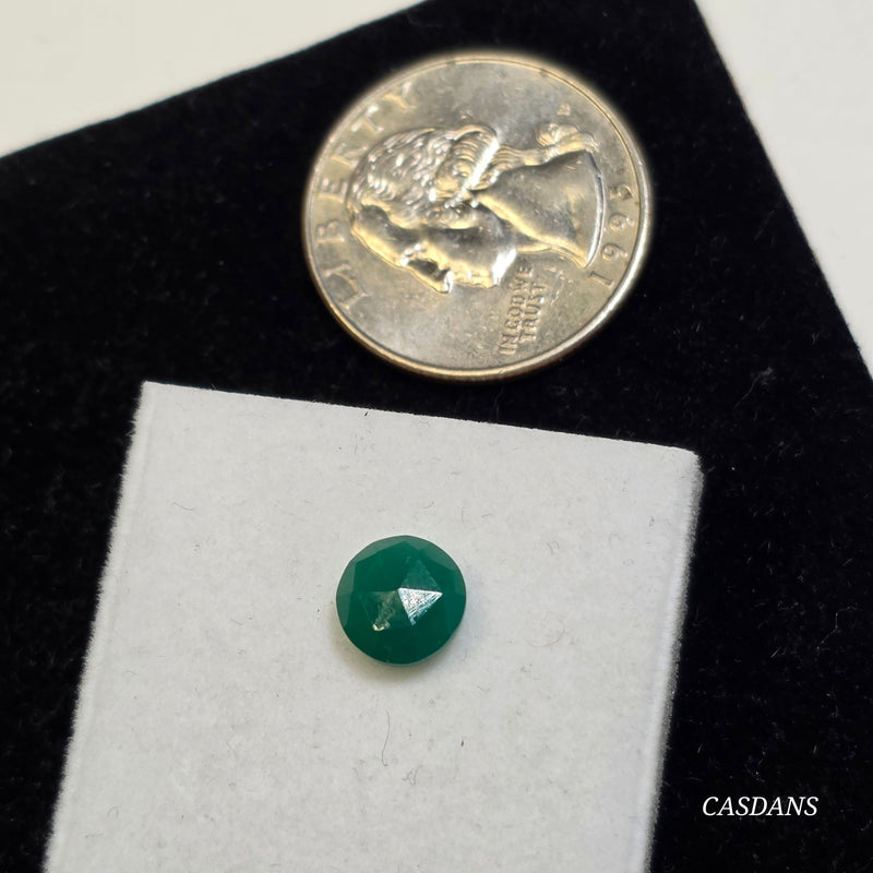 Green Onyx 8mm Round Rosecut Cabochon