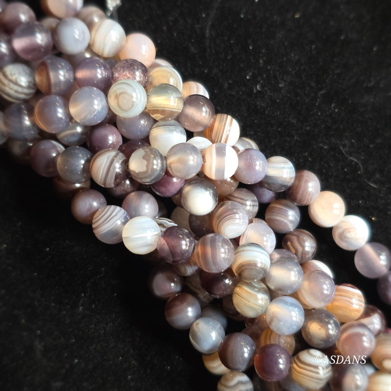 Botswana Agate 6mm Smooth Round Beads
