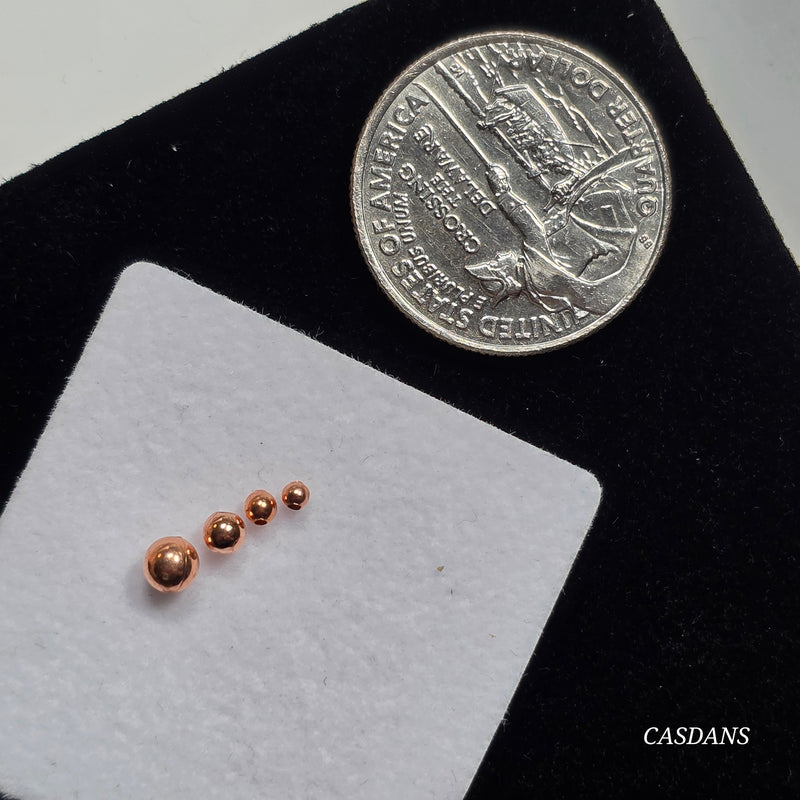Copper Smooth Beads, Round