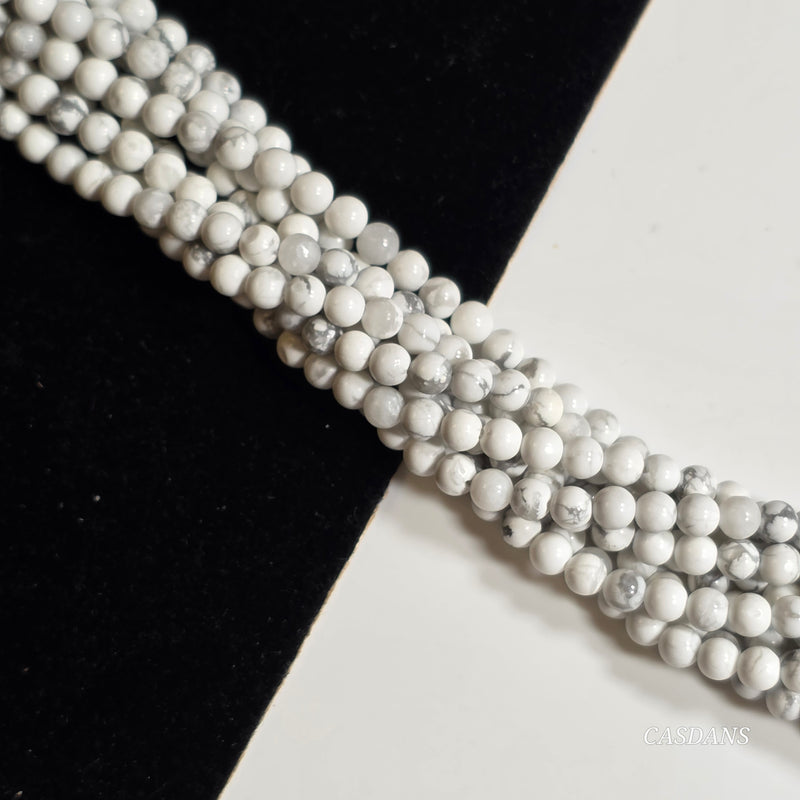 Howlite 3mm Smooth Round Beads