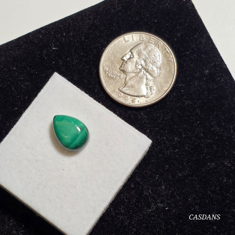 Malachite 9x12mm Pear Cabochon