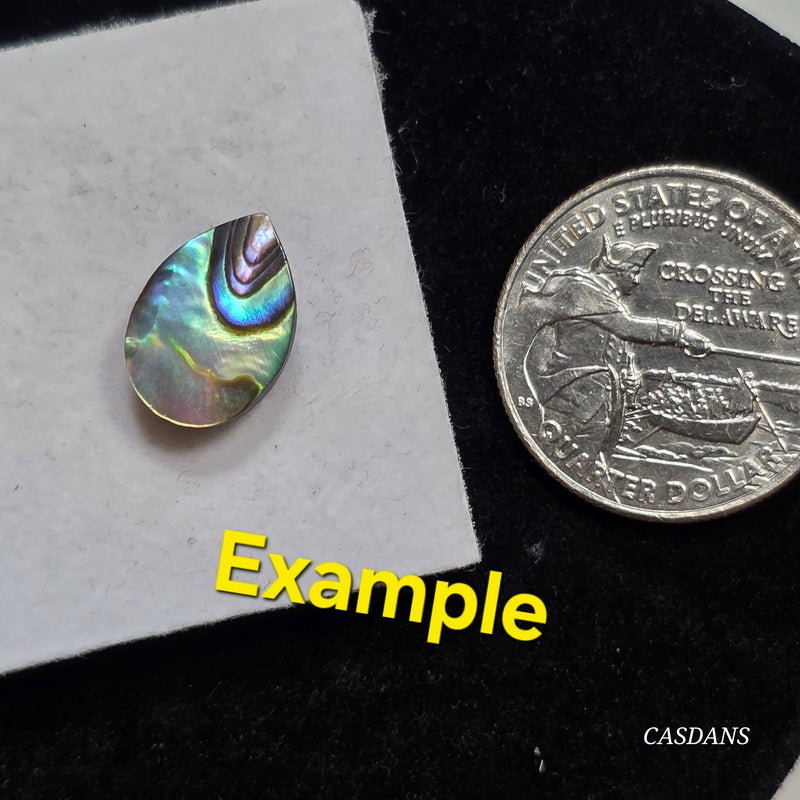 Abalone Shell 10x14mm Pear Cabochon - Calibrated (1Piece)