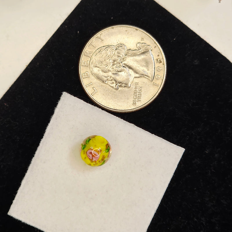 8mm Luminous Flower Bead - Yellow