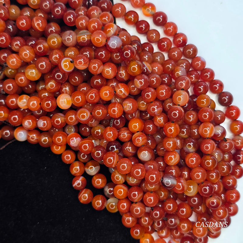 Carnelian 6mm Smooth Round Beads