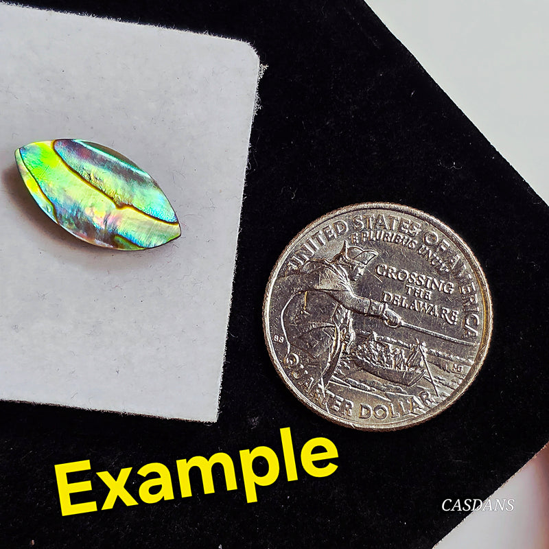 Abalone Shell 9x18mm Marquis Cabochon - Calibrated (1Piece)