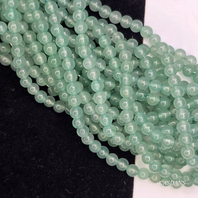 Green Aventurine 4-5mm Smooth Round Beads