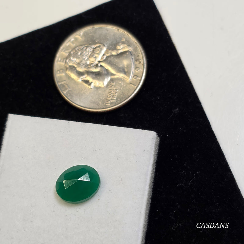 Green Onyx 8x10mm Oval Rosecut Cabochon