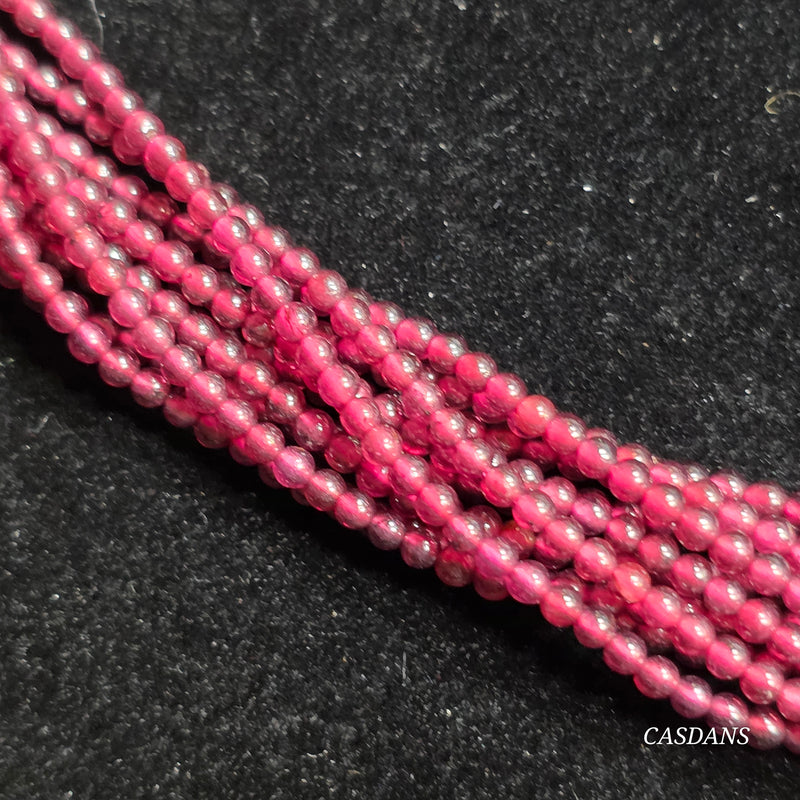Garnet 2mm Smooth Round Beads
