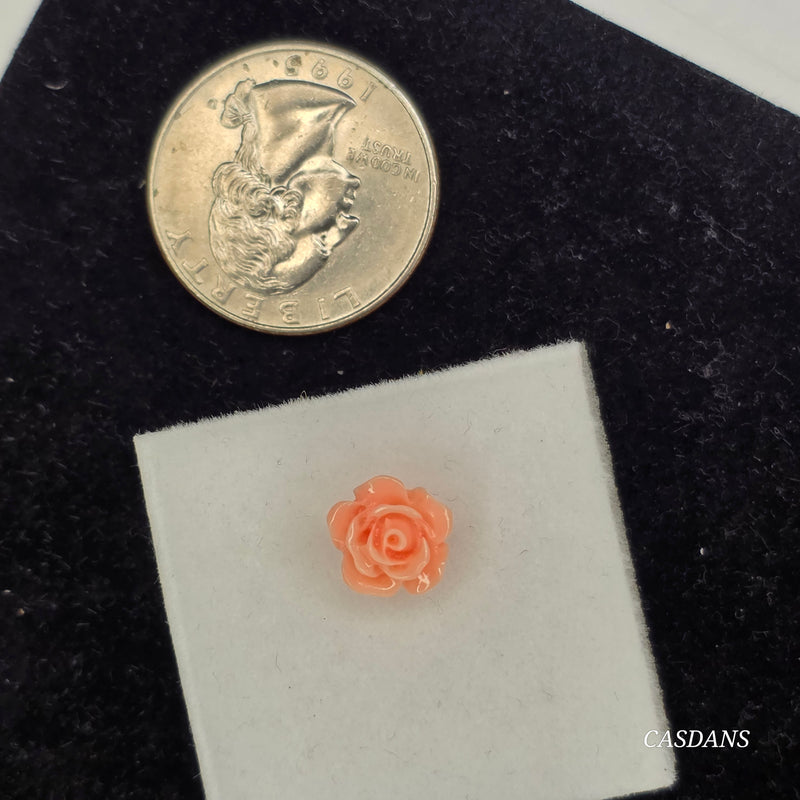 10mm Shell Powder Rose Bead - Salmon Mousse
