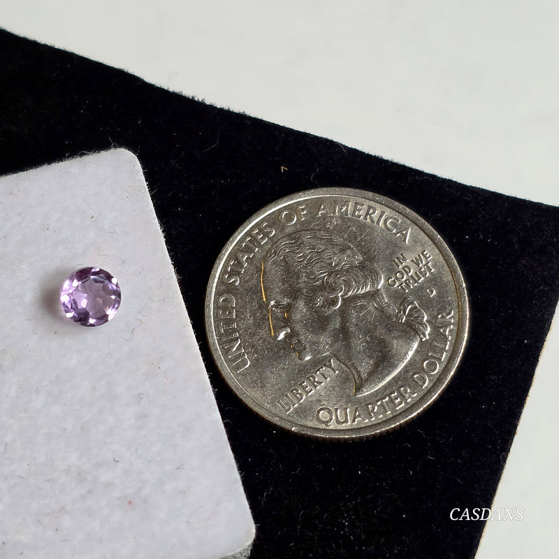 Amethyst 5mm Round Facet - Calibrated (1 Piece)