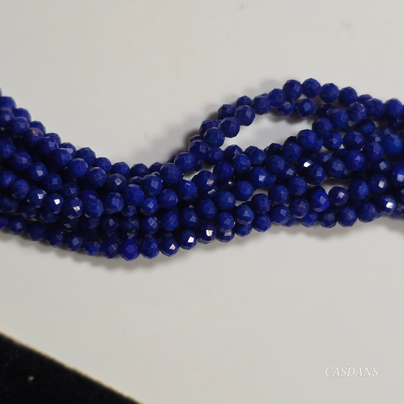 Lapis Lazuli 2mm Faceted Round Beads