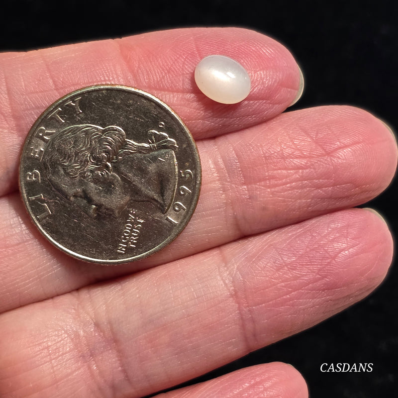 White Moonstone 6x8mm Oval Cabochon