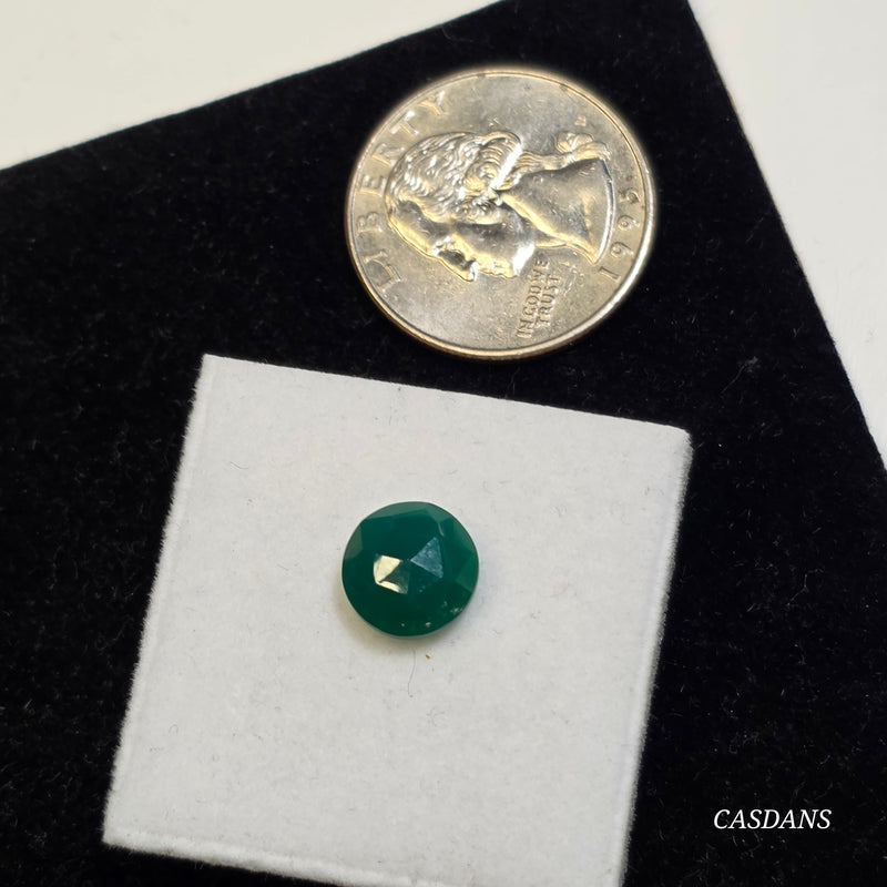 Green Onyx 10mm Round Rosecut Cabochon