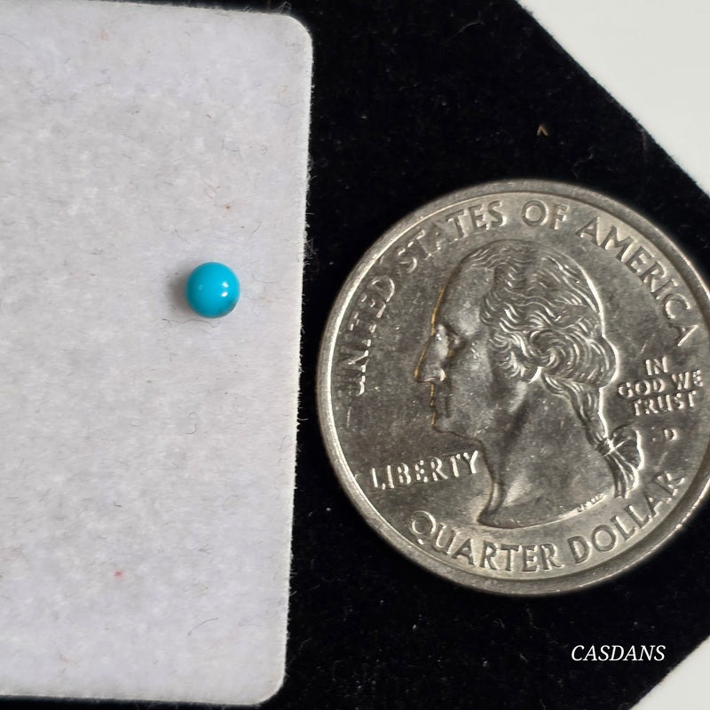 Kingman Turquoise 3mm Round Cabochon - Calibrated (1 Piece)