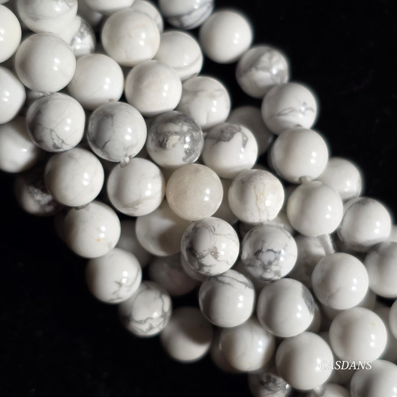 Howlite 6mm Smooth Round Beads