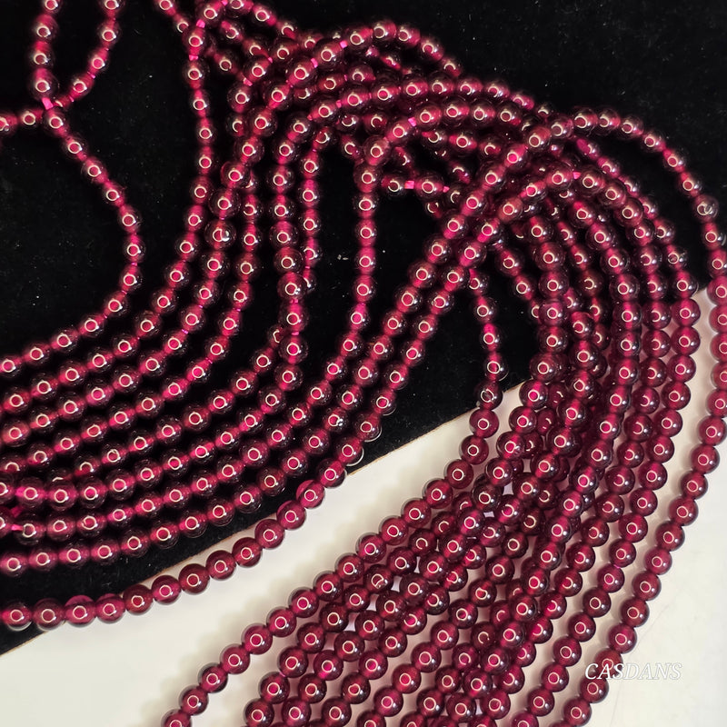 Garnet 3mm Smooth Round Bead