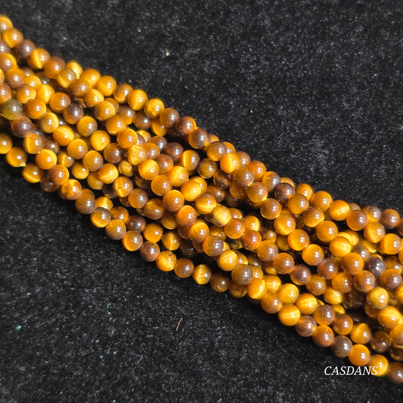 Tiger's Eye 2mm Smooth Round Beads