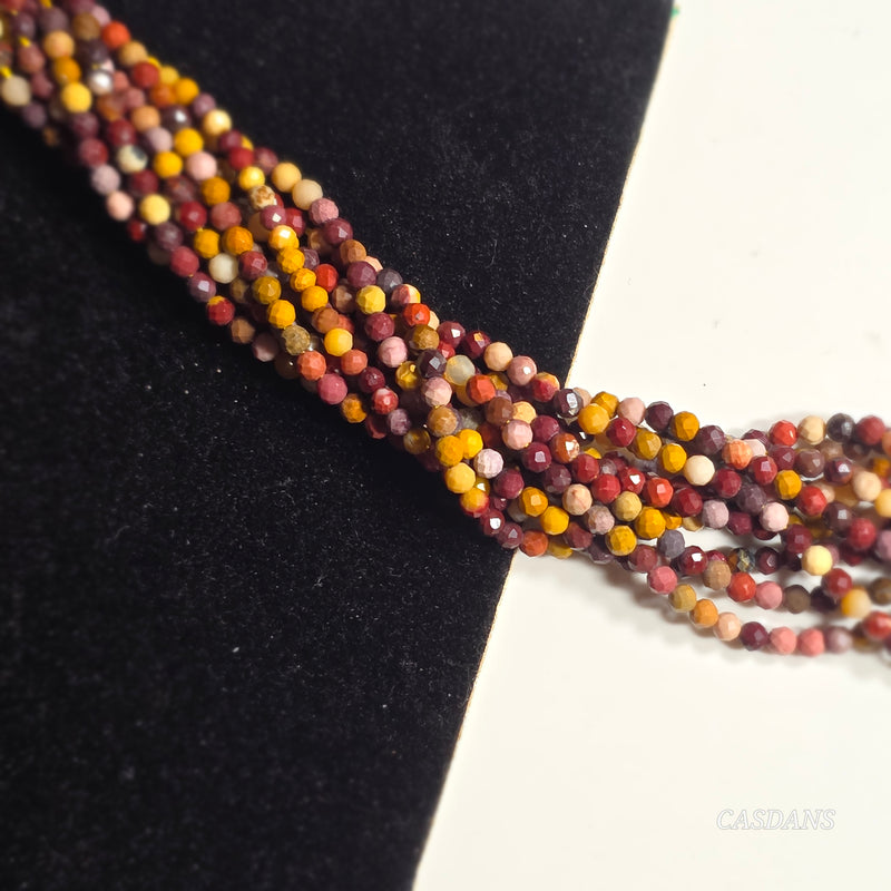 Mookaite Jasper 2mm Faceted Round Beads