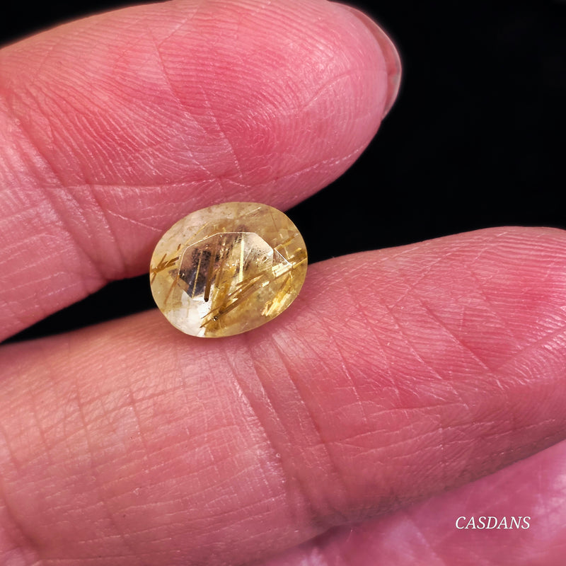 Gold Rutile Quartz 8x10mm Oval Facet
