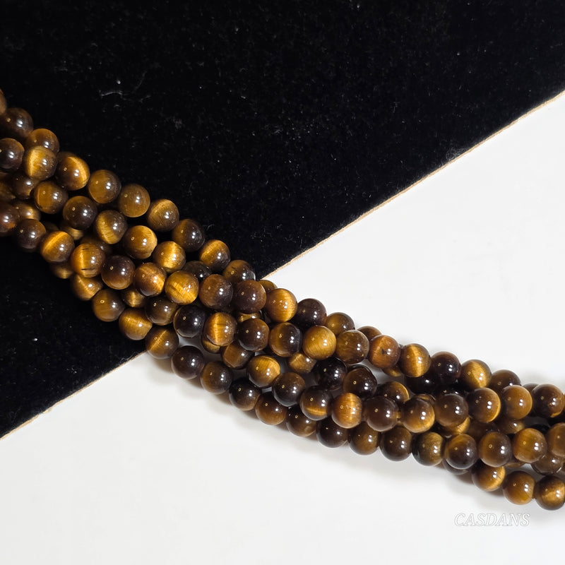 Tiger's Eye 3mm Smooth Round Beads