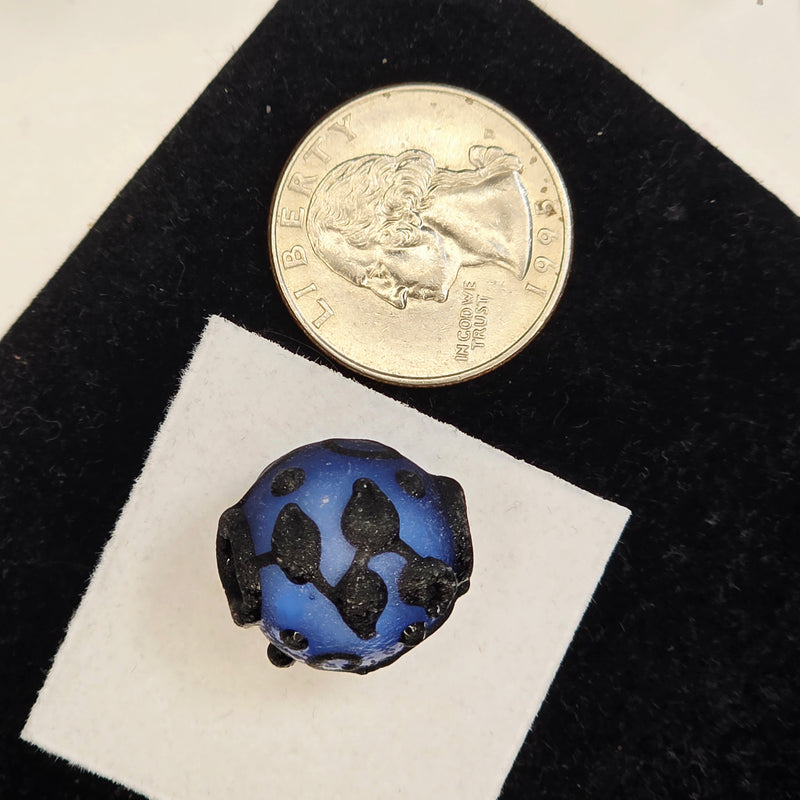 18mm Matte Lampwork Bead - Blue