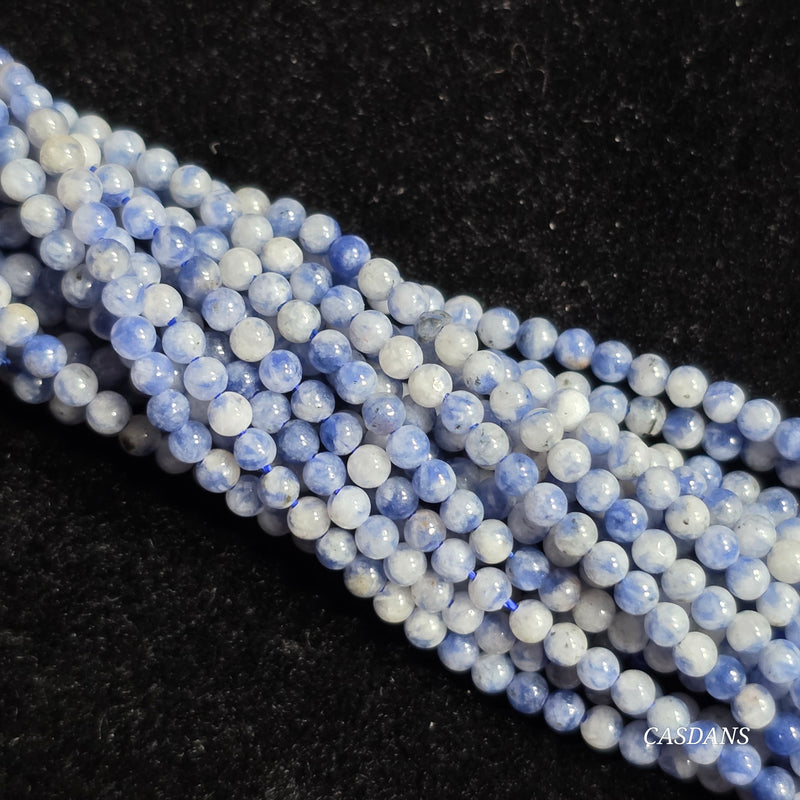 Blue Spot Jade 2mm Smooth Round Beads