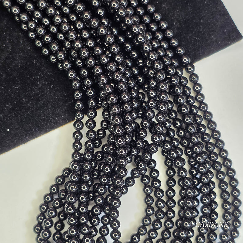 Black Spinel 3mm Smooth Round Bead