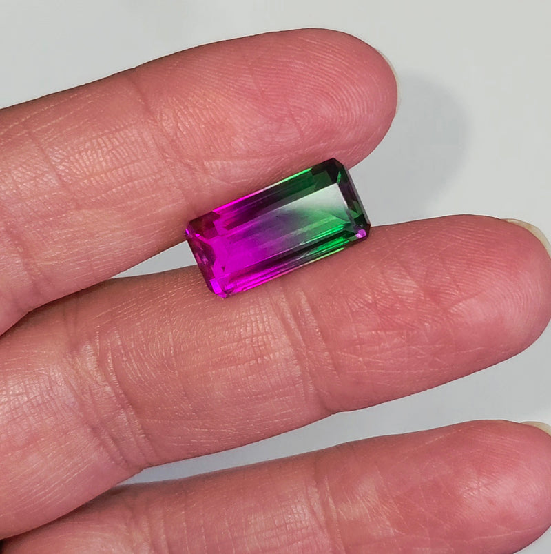 Gradient Glass Faceted Doublet 8x16mm Emerald Cut