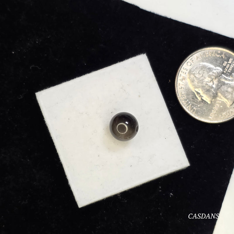 Silver Sheen Obsidian 8mm Smooth Round Bead