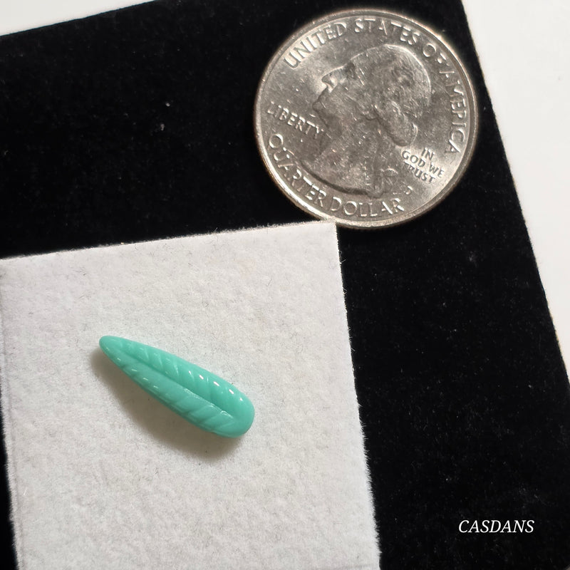 Czech Glass Feather Bead - Seafoam Green (Side Drilled)