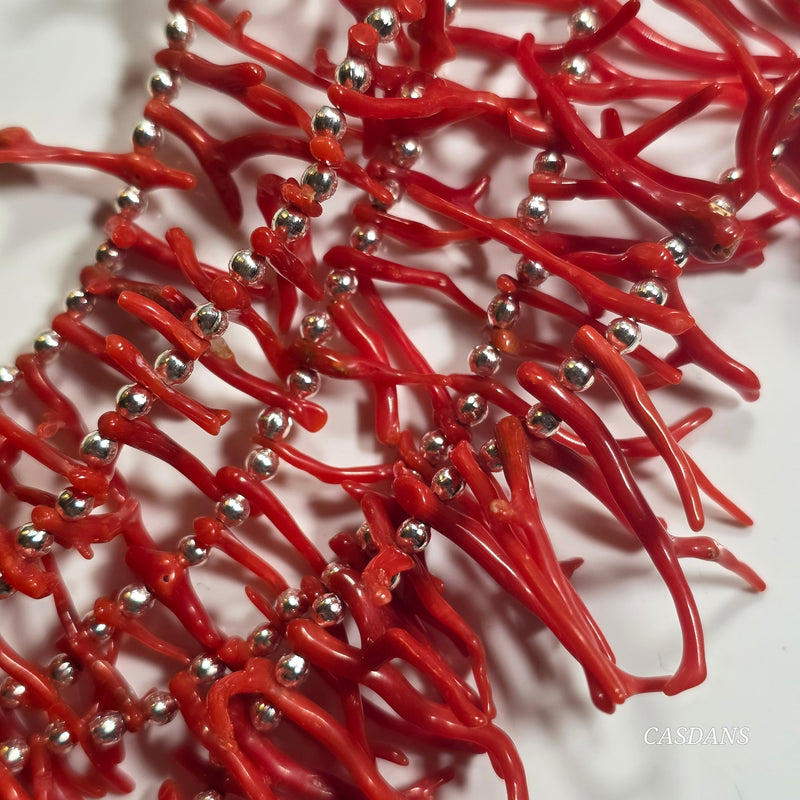 Natural Red Coral Branch Beads