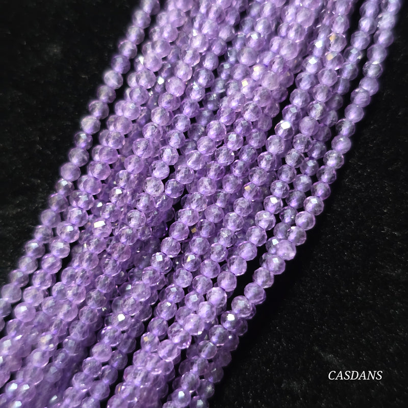 Amethyst 3mm Faceted Round Beads