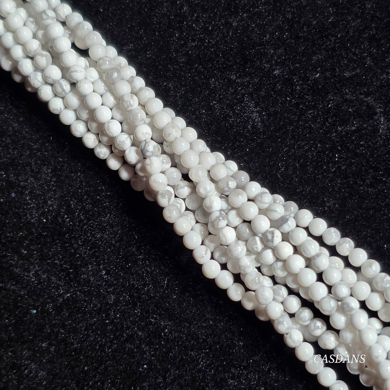 Howlite 2mm Smooth Round Beads