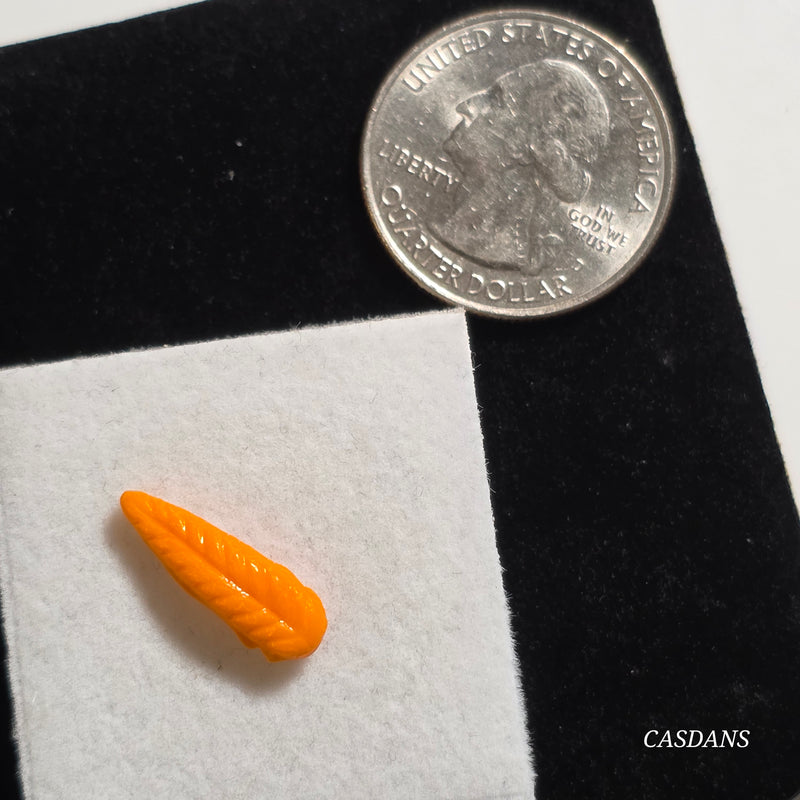 Czech Glass Feather Bead - Orange (Side Drilled)