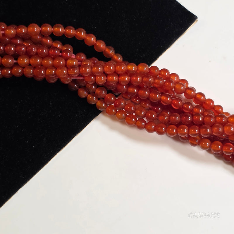 Carnelian 3mm Smooth Round Beads
