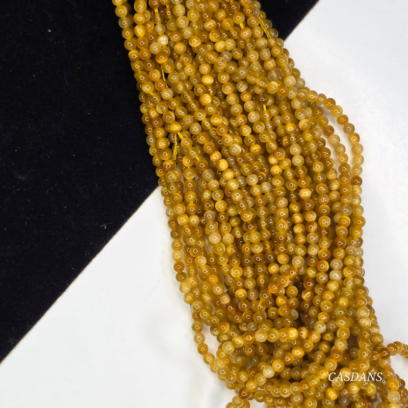 Honey Tiger's Eye 2mm Smooth Round Bead