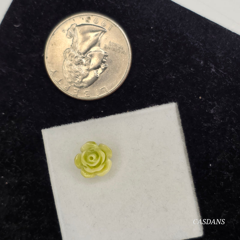 10mm Shell Powder Rose Bead - Pistachio Cream