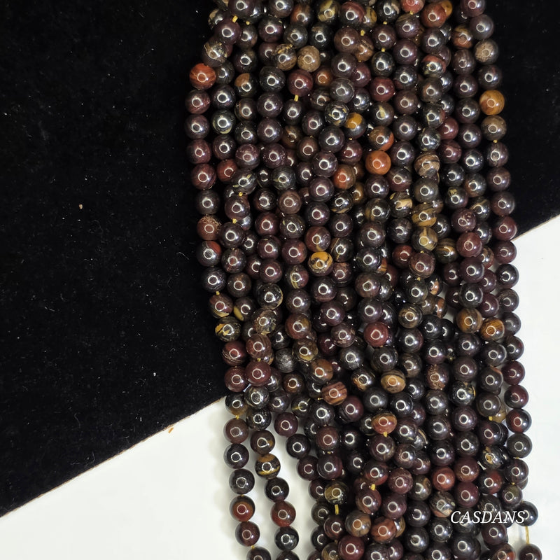 Tiger Iron 3mm Smooth Round Bead