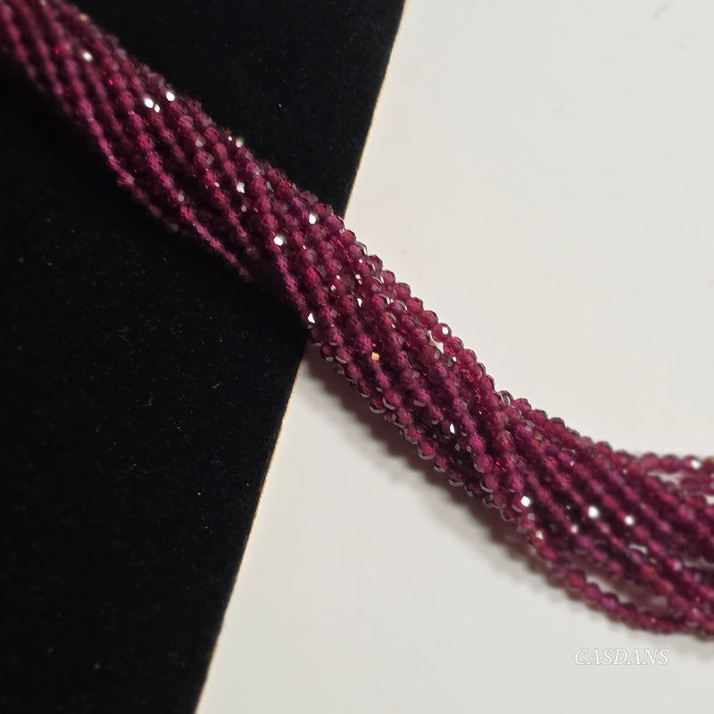 Garnet 2mm Faceted Round Beads