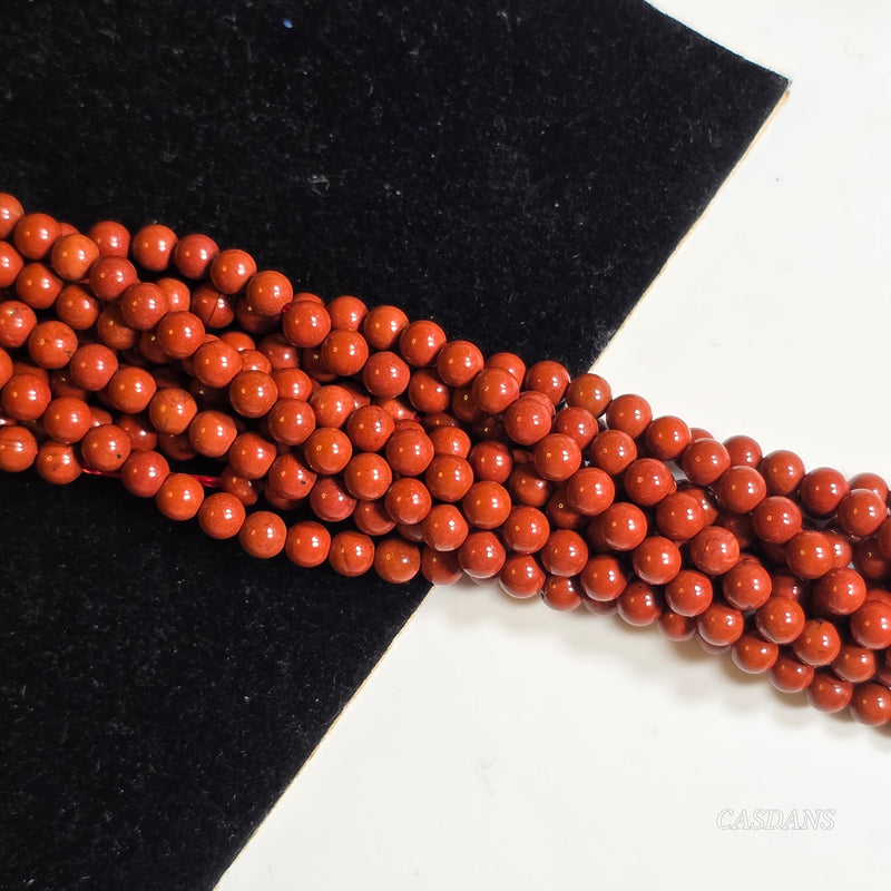 Red Jasper 3mm Smooth Round Beads