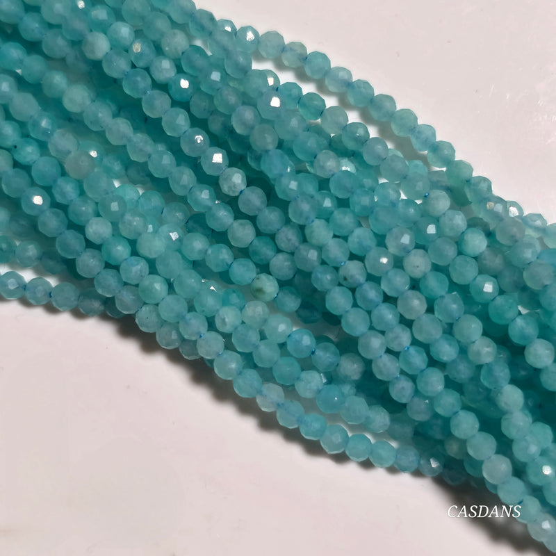 Amazonite 2mm Faceted Round Beads