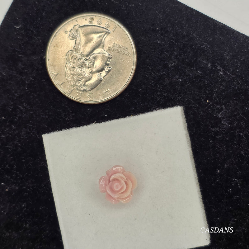 10mm Shell Powder Rose Bead - Dusty Rose