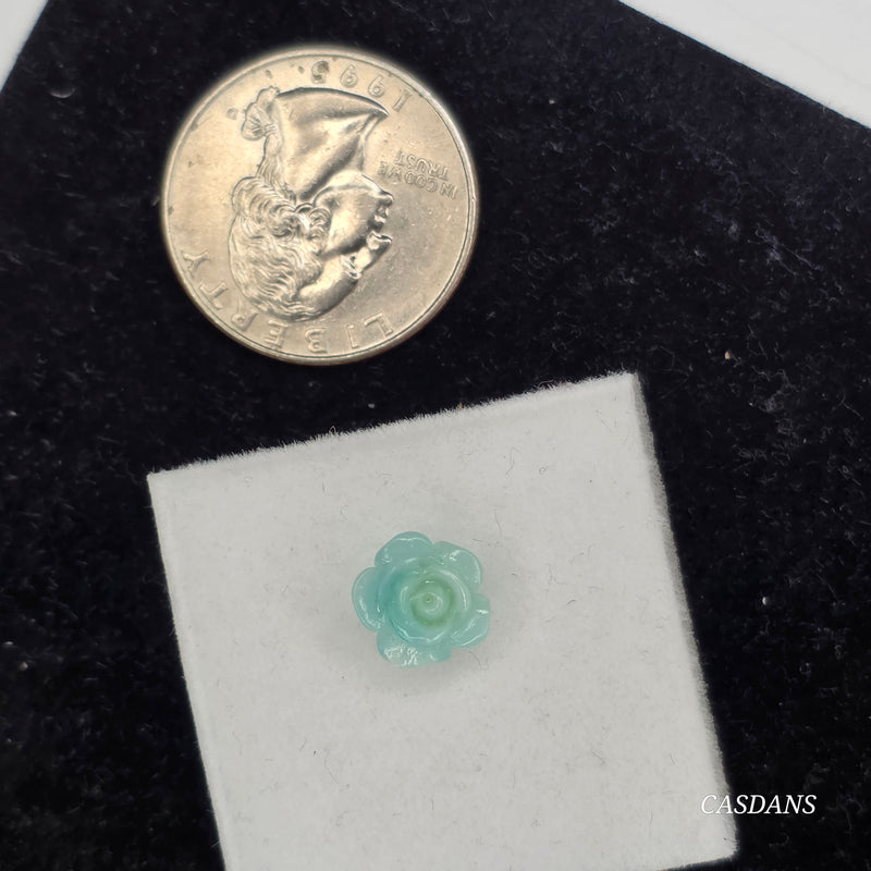 10mm Shell Powder Rose Bead - Atheris Mint