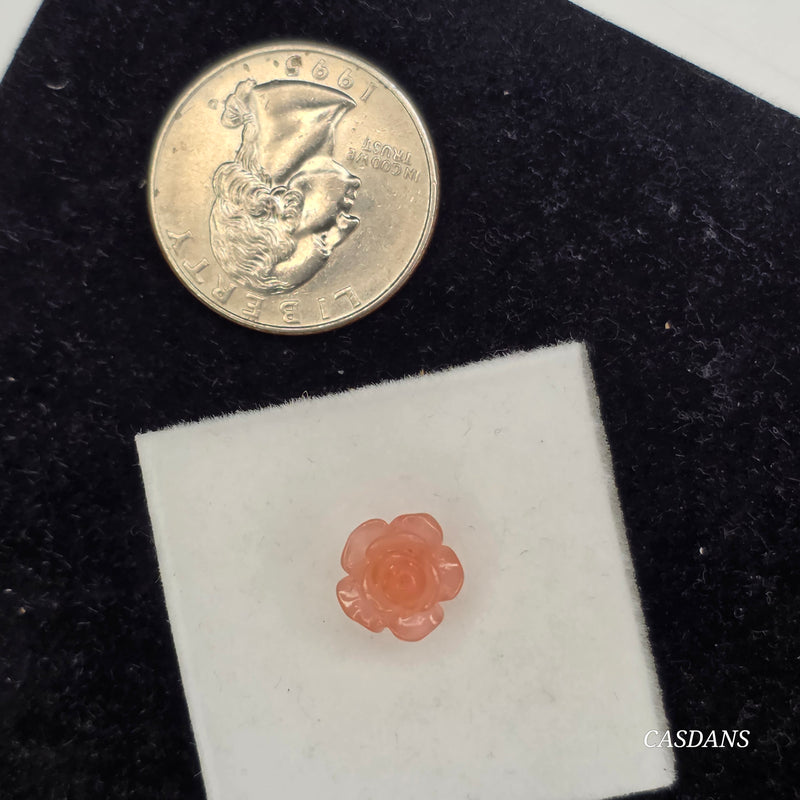 10mm Shell Powder Rose Bead - Terracotta Mist